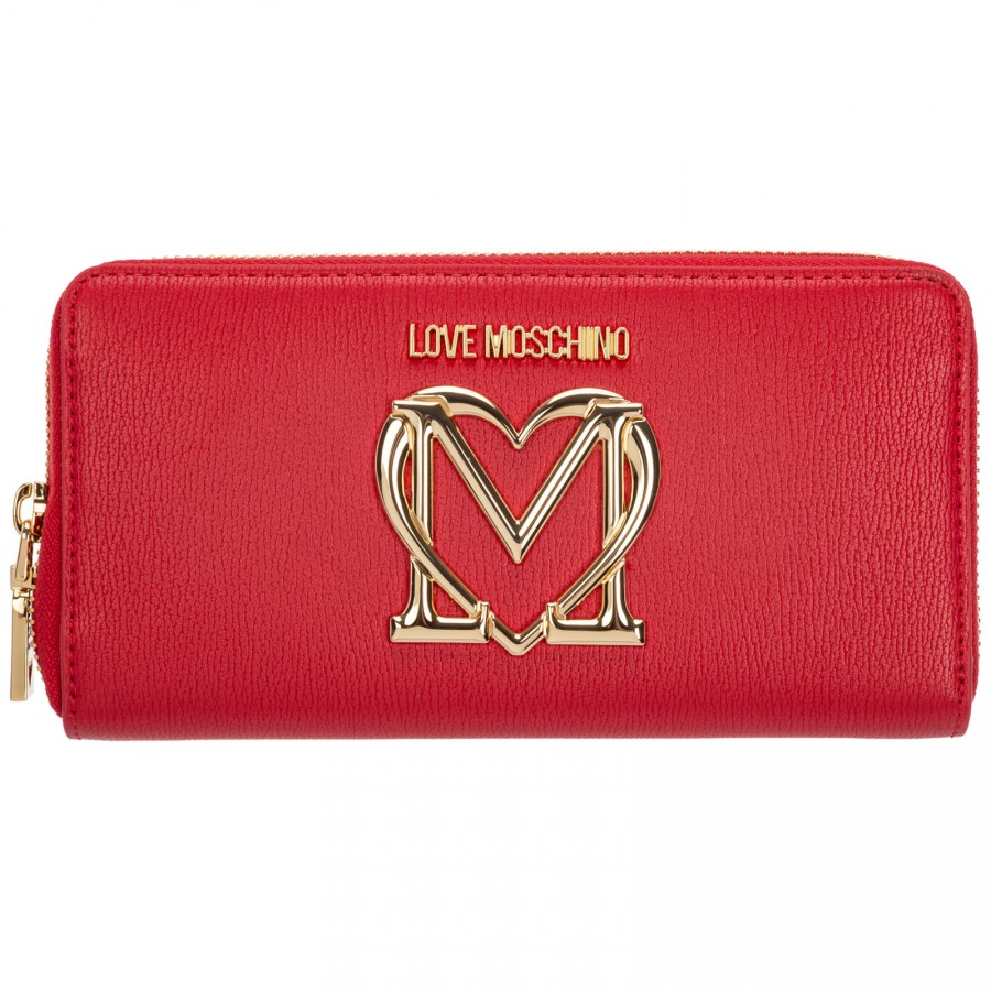 Portafoglio All Zip Around Donna con Logo Iniziali Cuore LOVE MOSCHINO -  Rosso - JC5669PP1ELZ0500