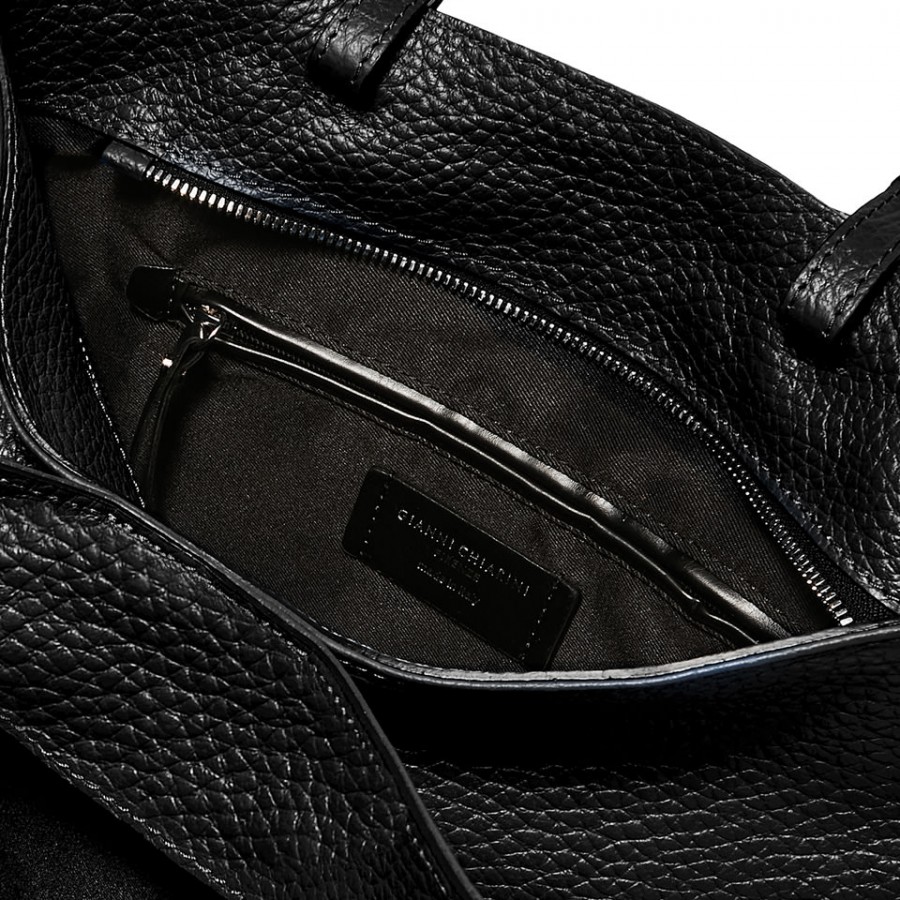 Shopping Bag in Pelle Martellata con...