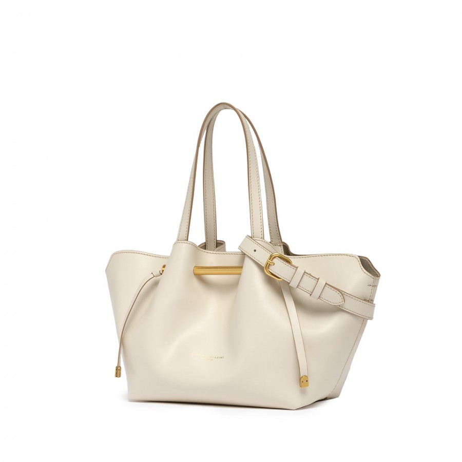 Shopping Bag in Pelle con Impunture e...