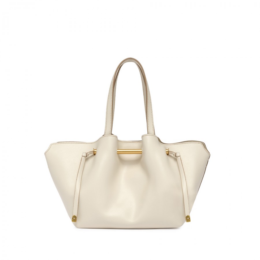 Shopping Bag in Pelle con Impunture e...
