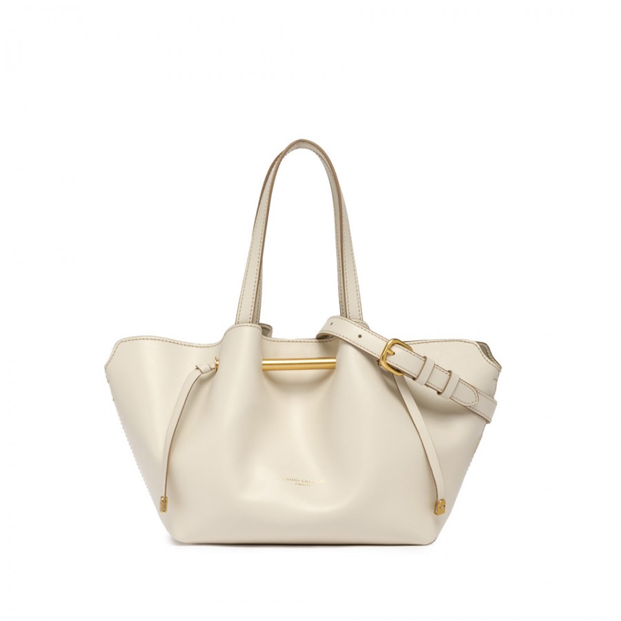 Shopping Bag in Pelle con Impunture e...