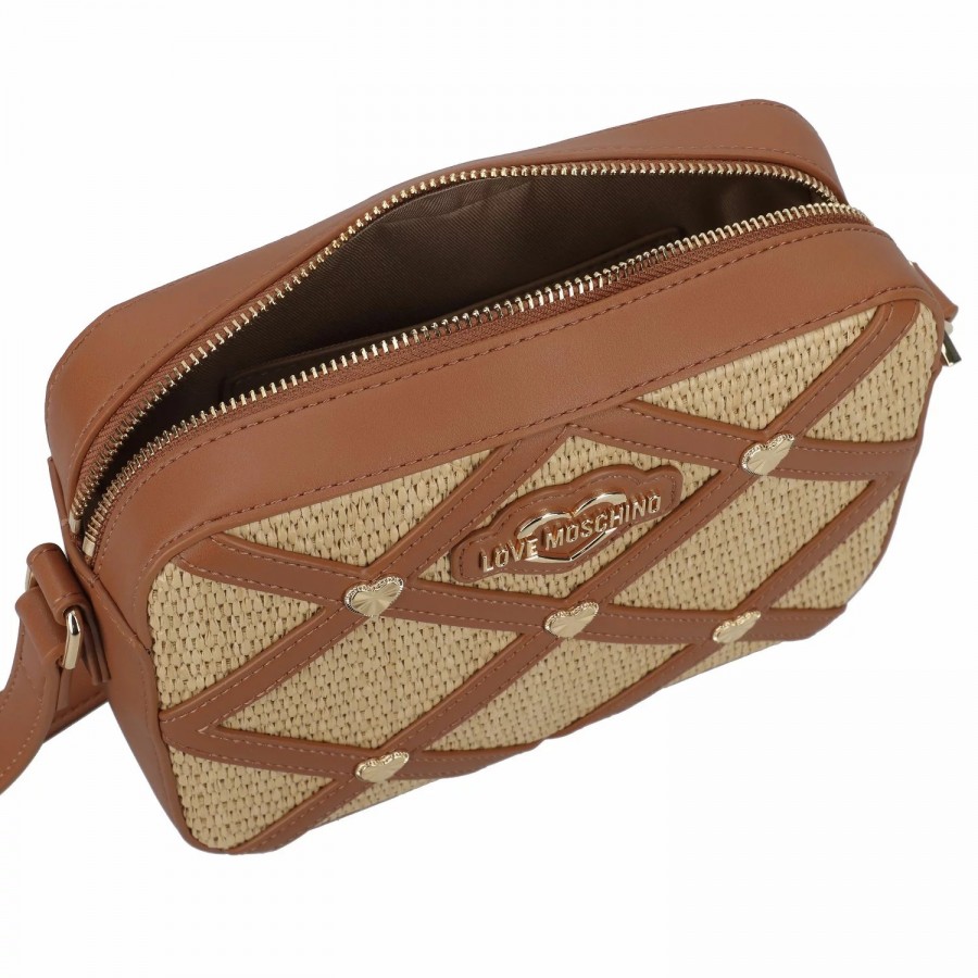 Borsa a Mano in Raffia con Tracolla e...