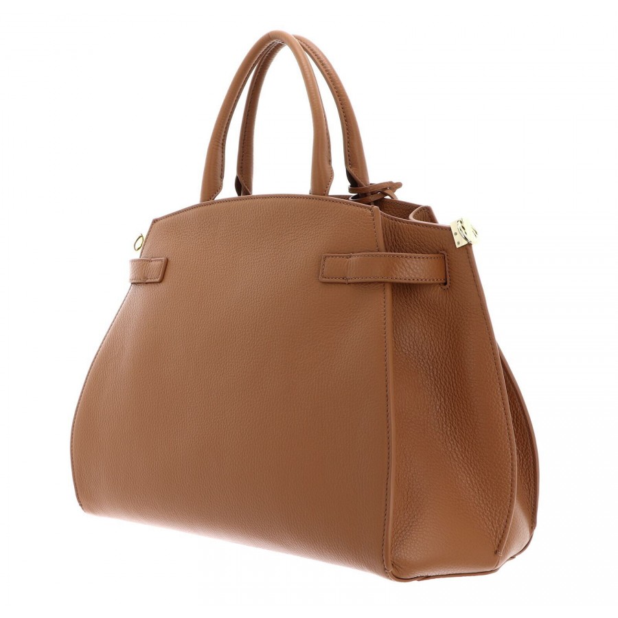 Shopping Bag a Mano in Pelle con...