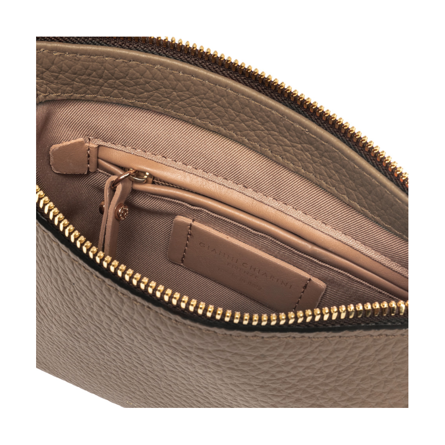 Borsa A Mano in Pelle Martellata con...