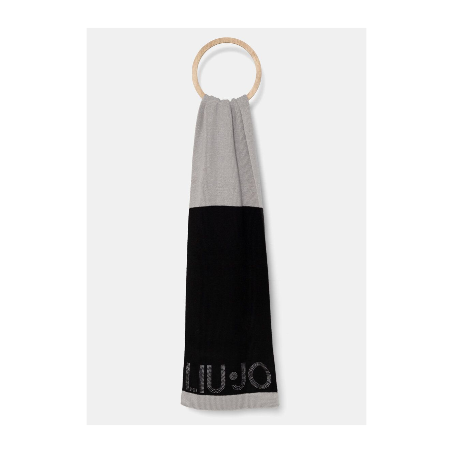 Sciarpa color block con Logo Strass -...