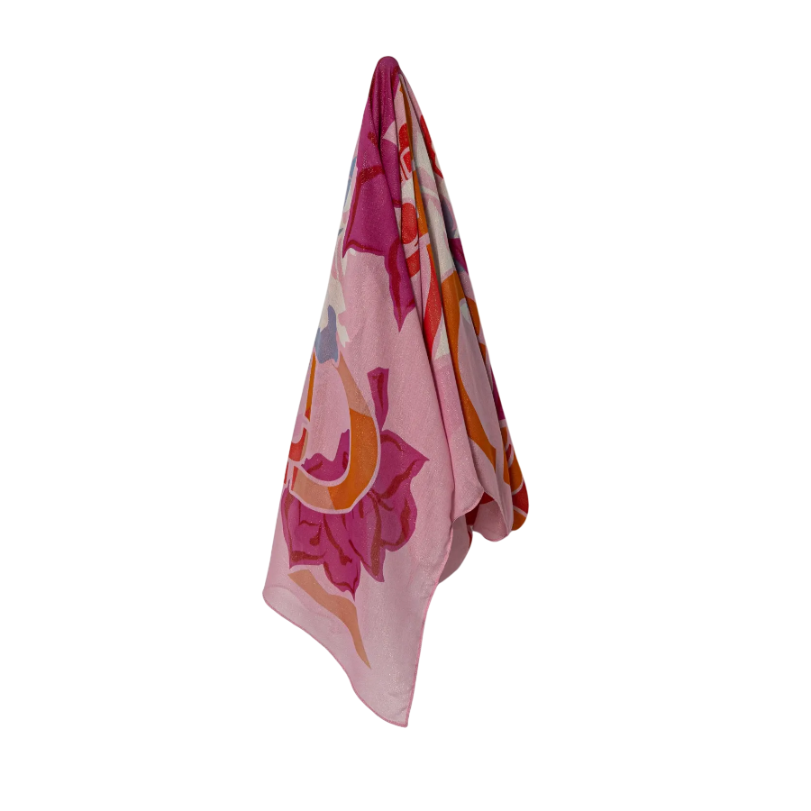 Foulard Lurex con stampa floreale...