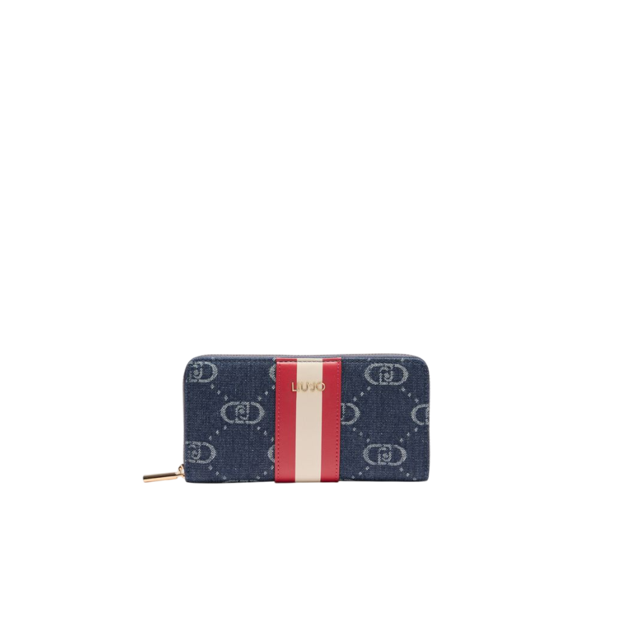 Portafoglio Zip Around Jaquard Denim...