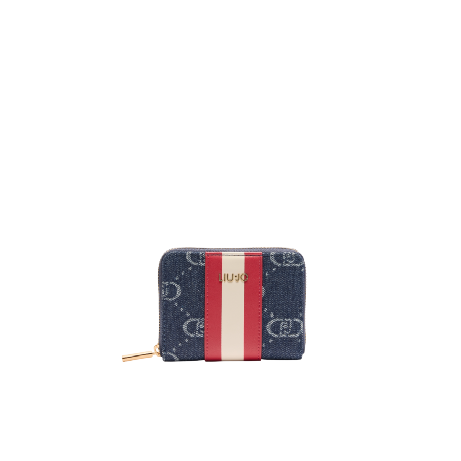 Portafoglio Zip Around Jaquard Denim...