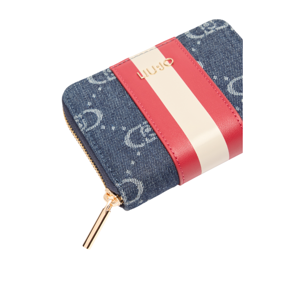 Portafoglio Zip Around Jaquard Denim...
