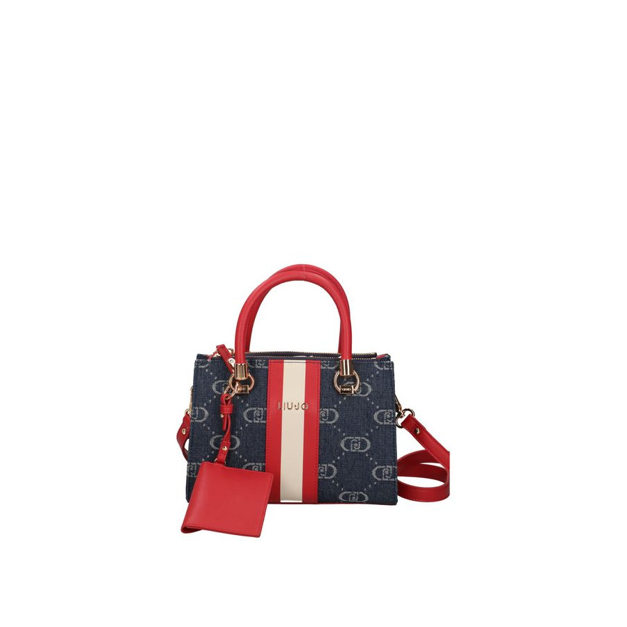 Borsa a Mano in Jacquard Satchel Blu...