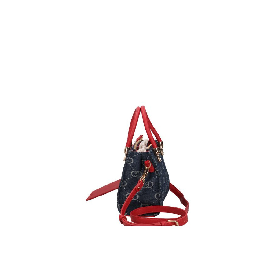 Borsa a Mano in Jacquard Satchel Blu...