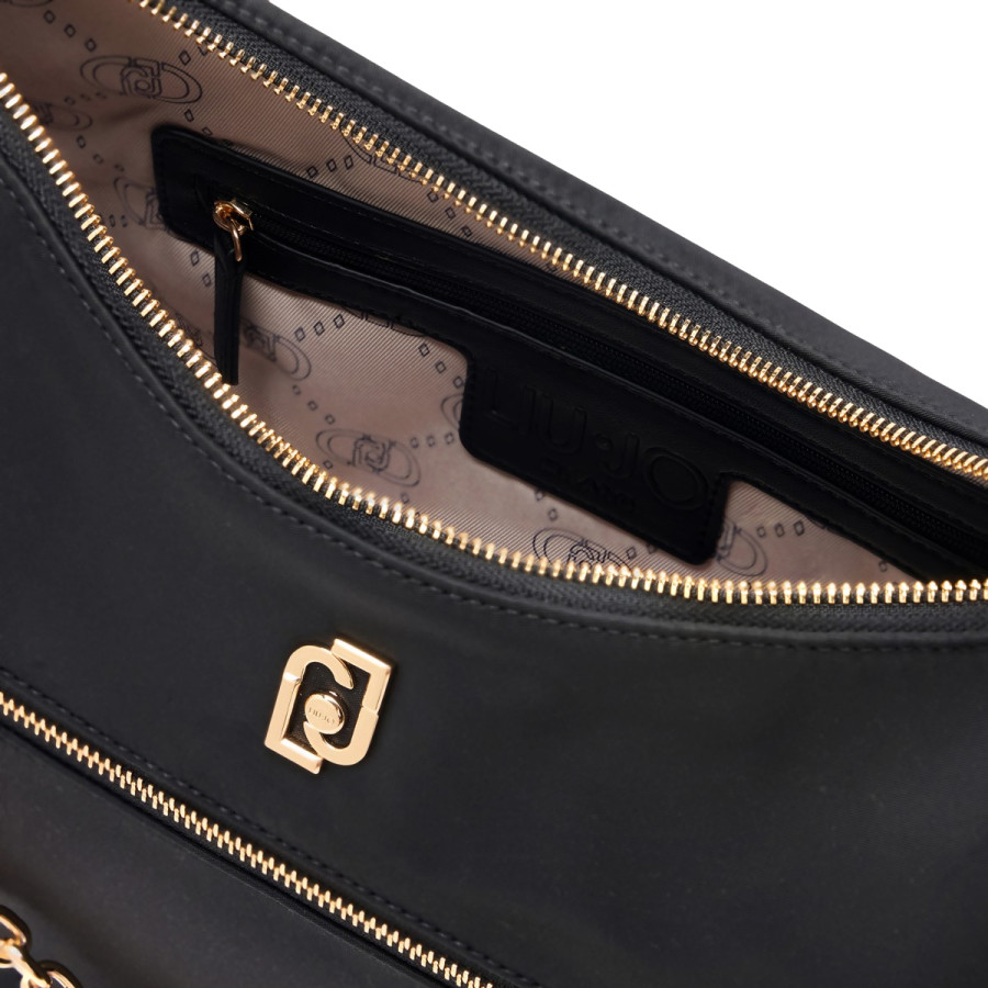 Borsa a Spalla Achala in Nylon Nero -...