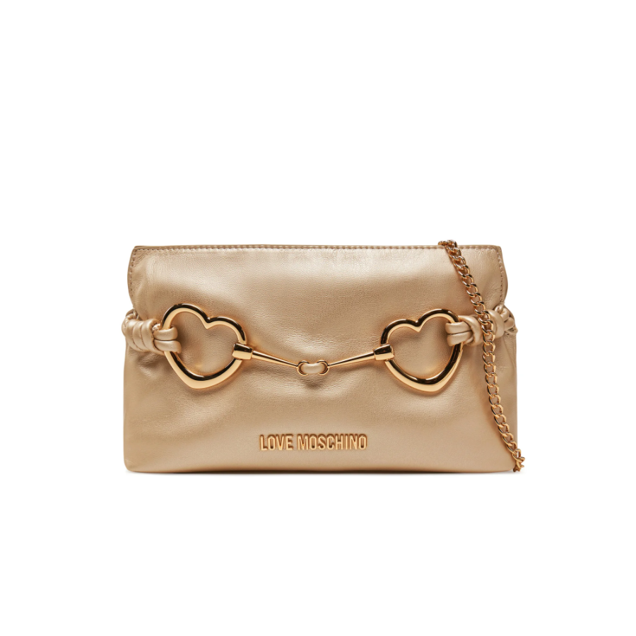 Clutch Heart Bit Oro - Love Moschino...