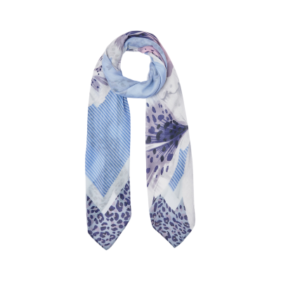 Foulard azzurro con stampa...
