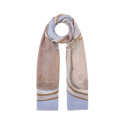 Stola denim con stampa Liu...