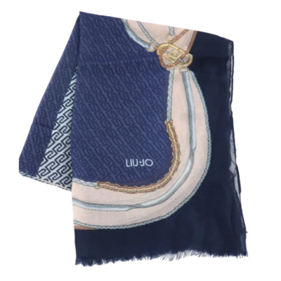 Stola blu con stampa Liu Jo...