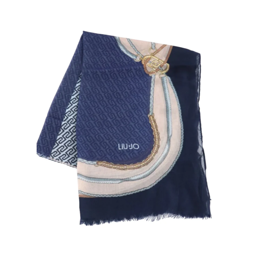 Stola blu con stampa Liu Jo -...