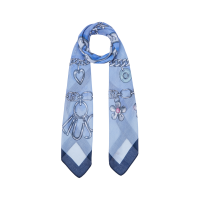 Foulard azzurro con stampa...