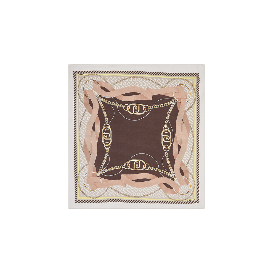 Foulard naturale con stampa Liu Jo -...