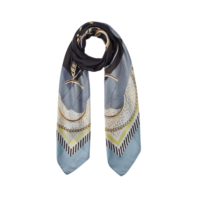 Foulard azzurro con stampa...