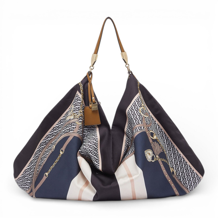 Borsa a spalla con stampa foulard Liu...