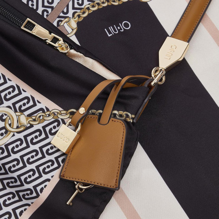 Borsa a spalla con stampa foulard Liu...