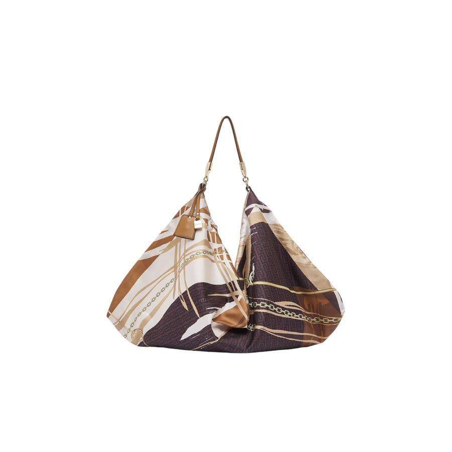 Borsa a spalla con stampa foulard Liu...