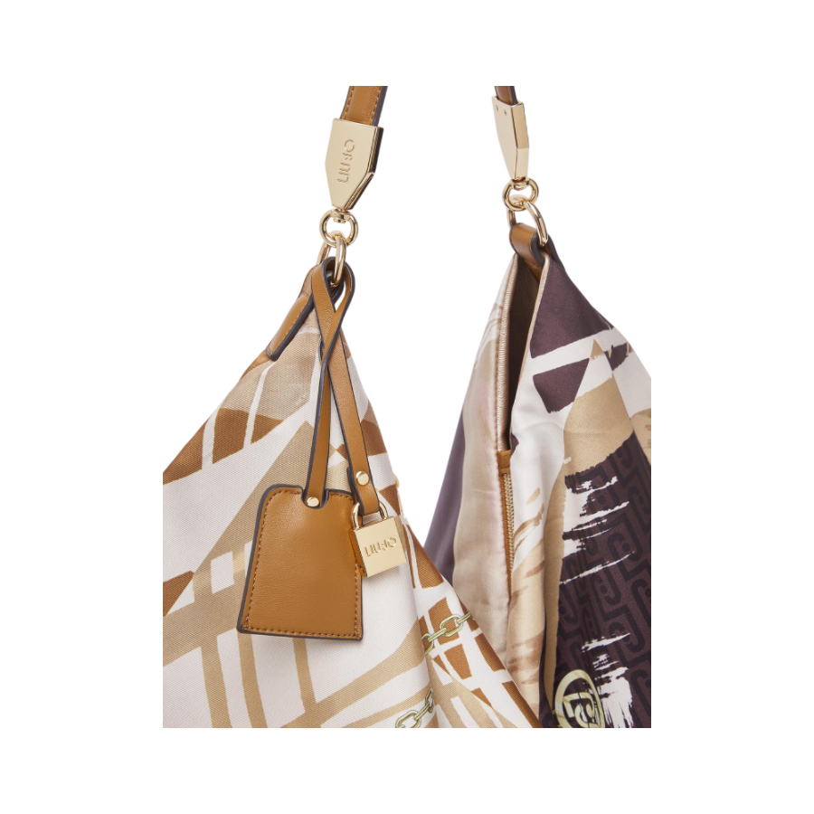 Borsa a spalla con stampa foulard Liu...