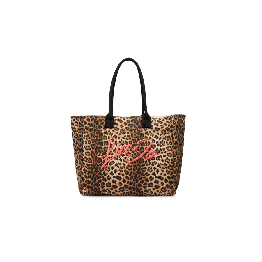 Borsa shopper con stampa animalier...