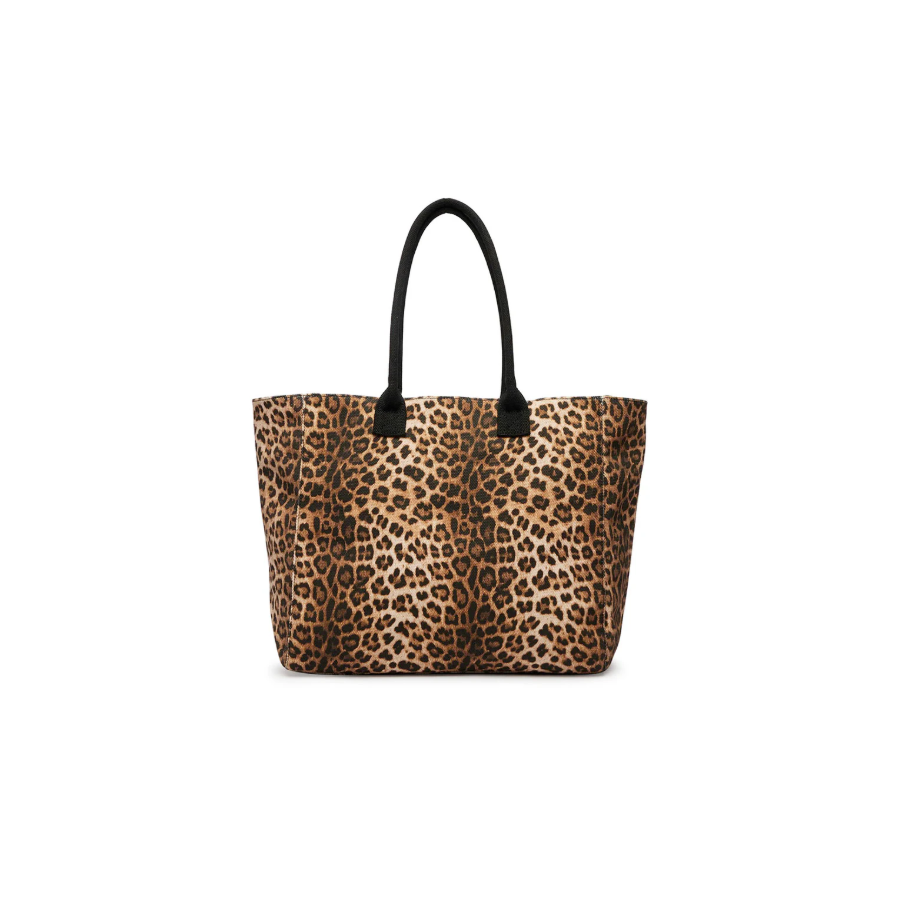 Borsa shopper con stampa animalier...