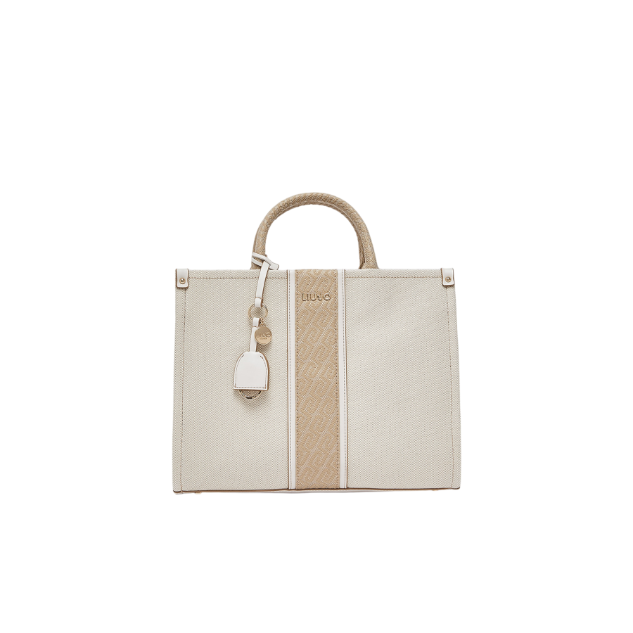 Borsa a mano jacquard crema Liu Jo -...