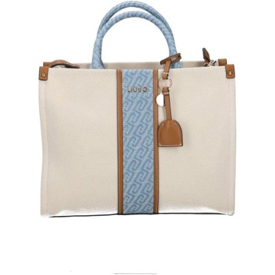 Borsa a mano jacquard denim...