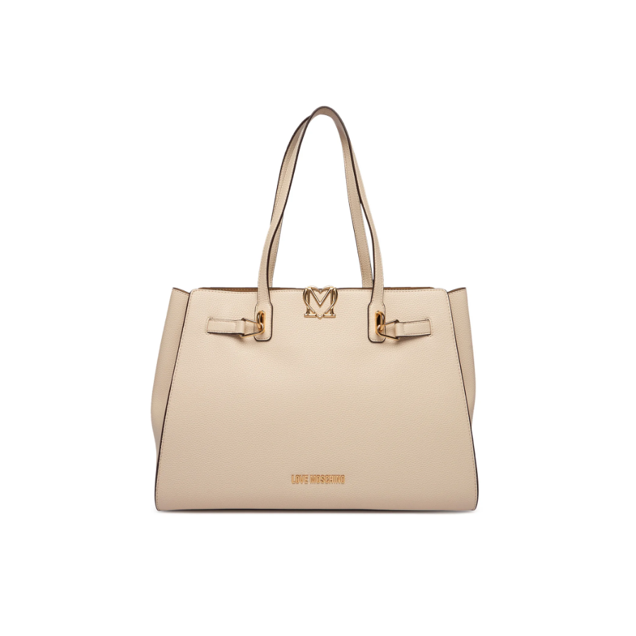 Borsa shopper avorio Love Moschino -...