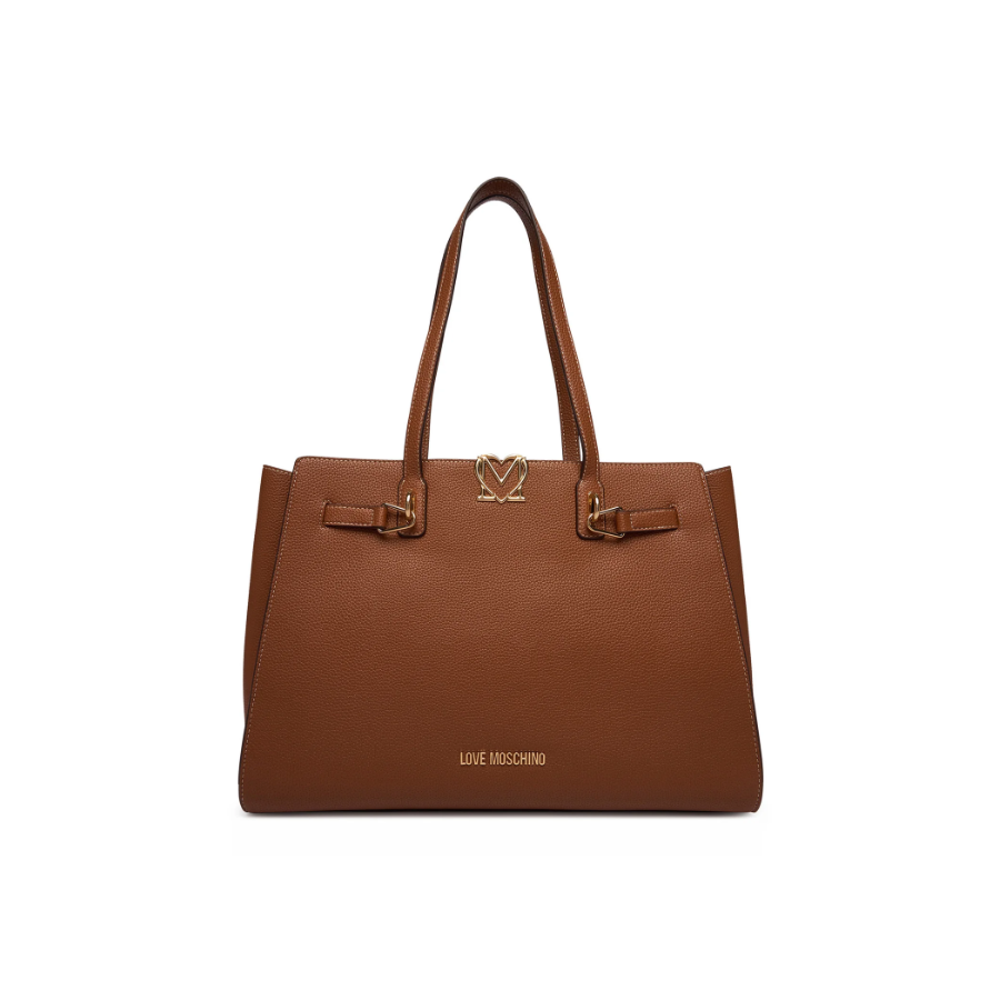 Borsa shopper cuoio Love Moschino -...