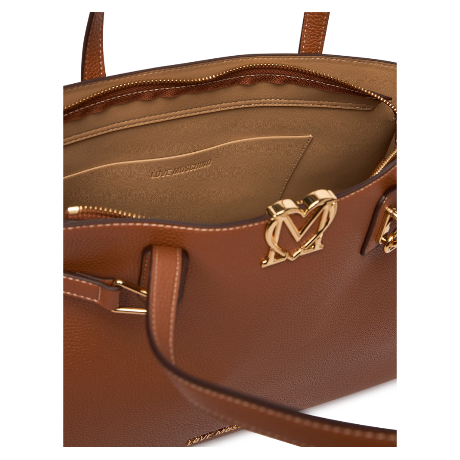 Borsa shopper cuoio Love Moschino -...