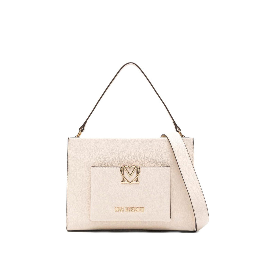 Borsa a spalla avorio Love Moschino -...