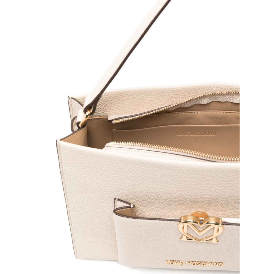 Borsa a spalla avorio Love Moschino -...