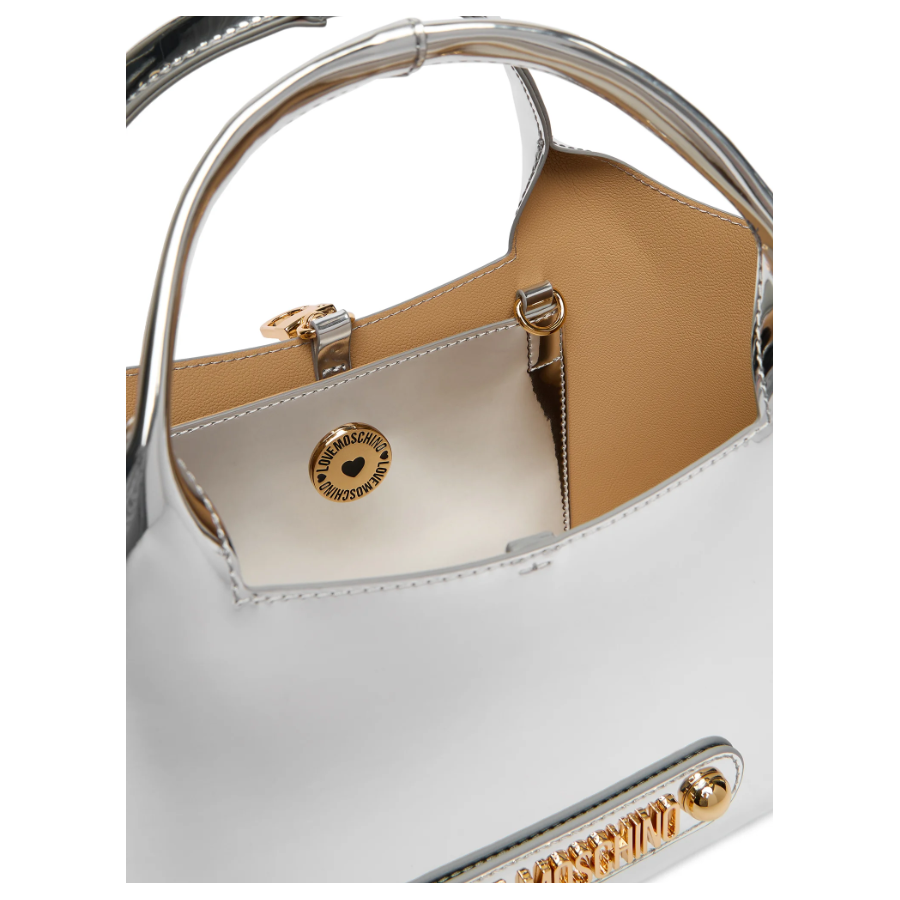Borsa a mano argento Love Moschino -...