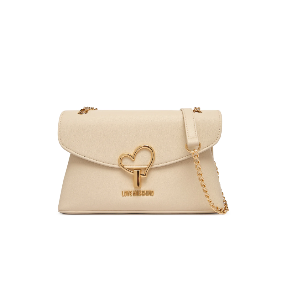 Borsa a spalla avorio Love Moschino -...