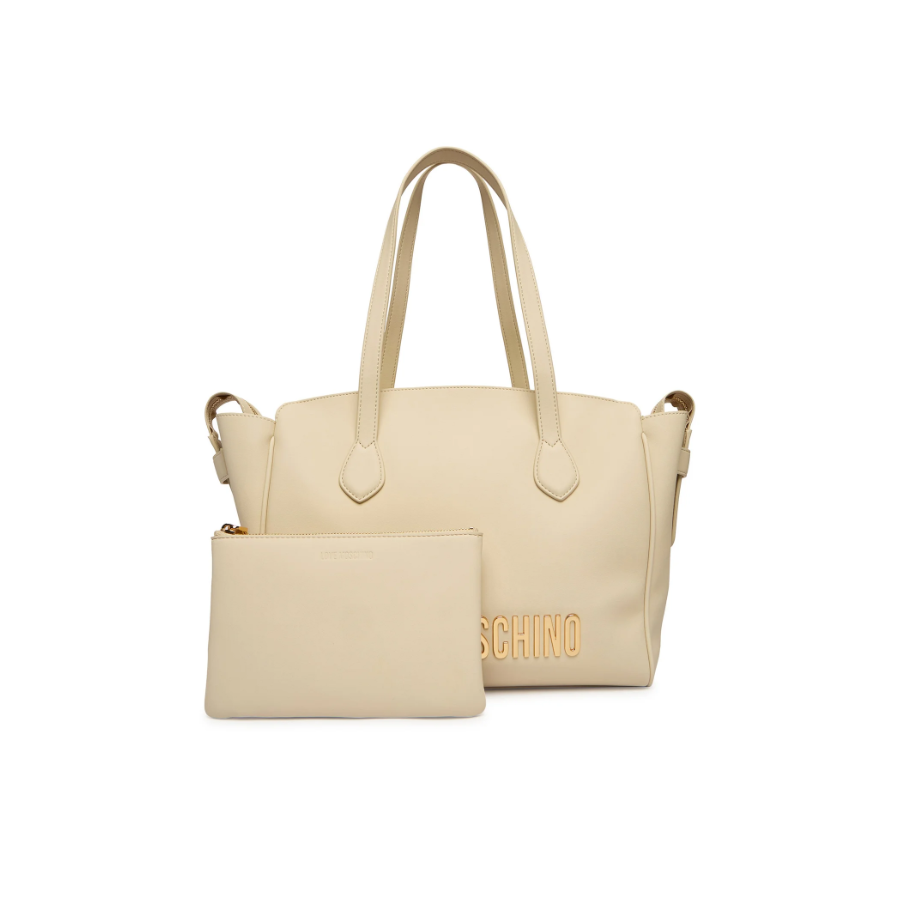 Borsa shopper avorio Love Moschino -...