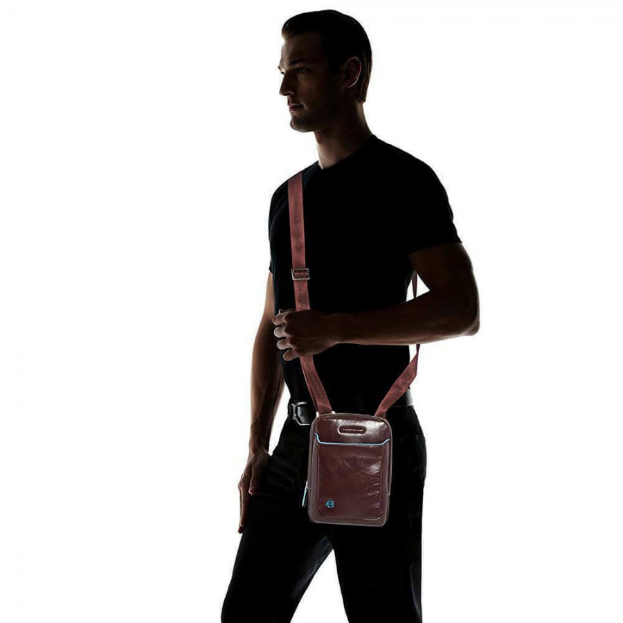 Tracolla Piquadro - Pelle - Mogano -...